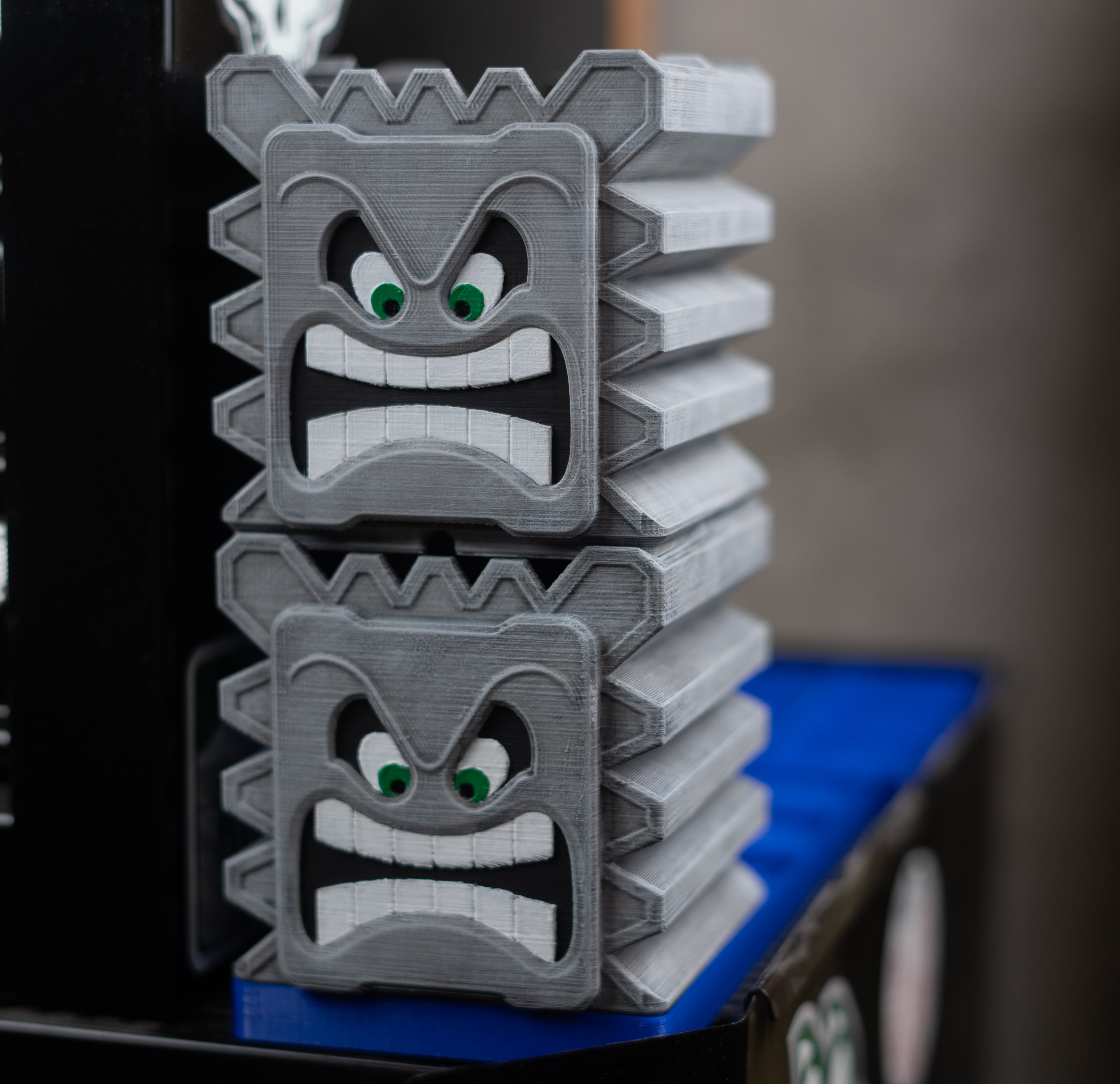 Gridfinity Thwomp Storage Bin 3d model