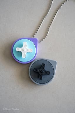 Mini Retro Snap - Pocket Fidget Keychain (3 Piece Press Fit) 3d model
