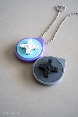 Mini Retro Snap - Pocket Fidget Keychain (3 Piece Press Fit) 3d model