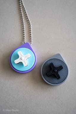 Mini Retro Snap - Pocket Fidget Keychain (3 Piece Press Fit) 3d model