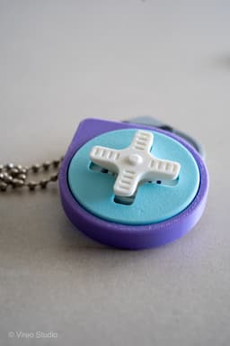 Mini Retro Snap - Pocket Fidget Keychain (3 Piece Press Fit) 3d model