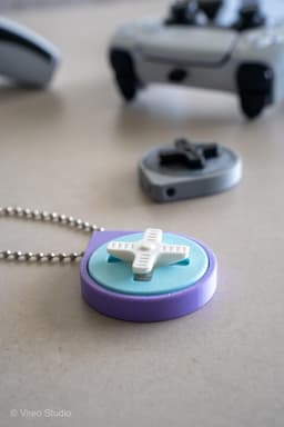Mini Retro Snap - Pocket Fidget Keychain (3 Piece Press Fit) 3d model