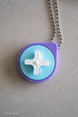 Mini Retro Snap - Pocket Fidget Keychain (3 Piece Press Fit) 3d model