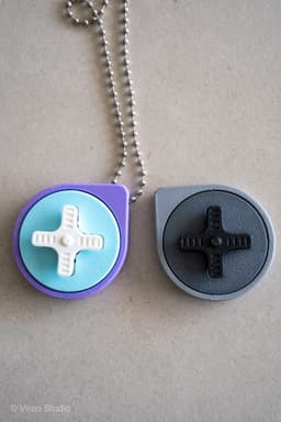 Mini Retro Snap - Pocket Fidget Keychain (3 Piece Press Fit) 3d model