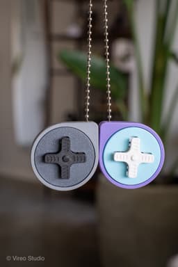 Mini Retro Snap - Pocket Fidget Keychain (3 Piece Press Fit) 3d model