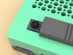 Pi 3B+ case with camera v2 mount and shutter 3d model