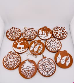 Gingerbread Cookie Ornaments Set 6 3d model