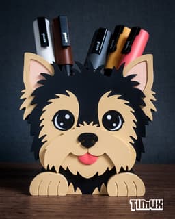 YORKSHIRE TERRIER PEN HOLDER 3d model