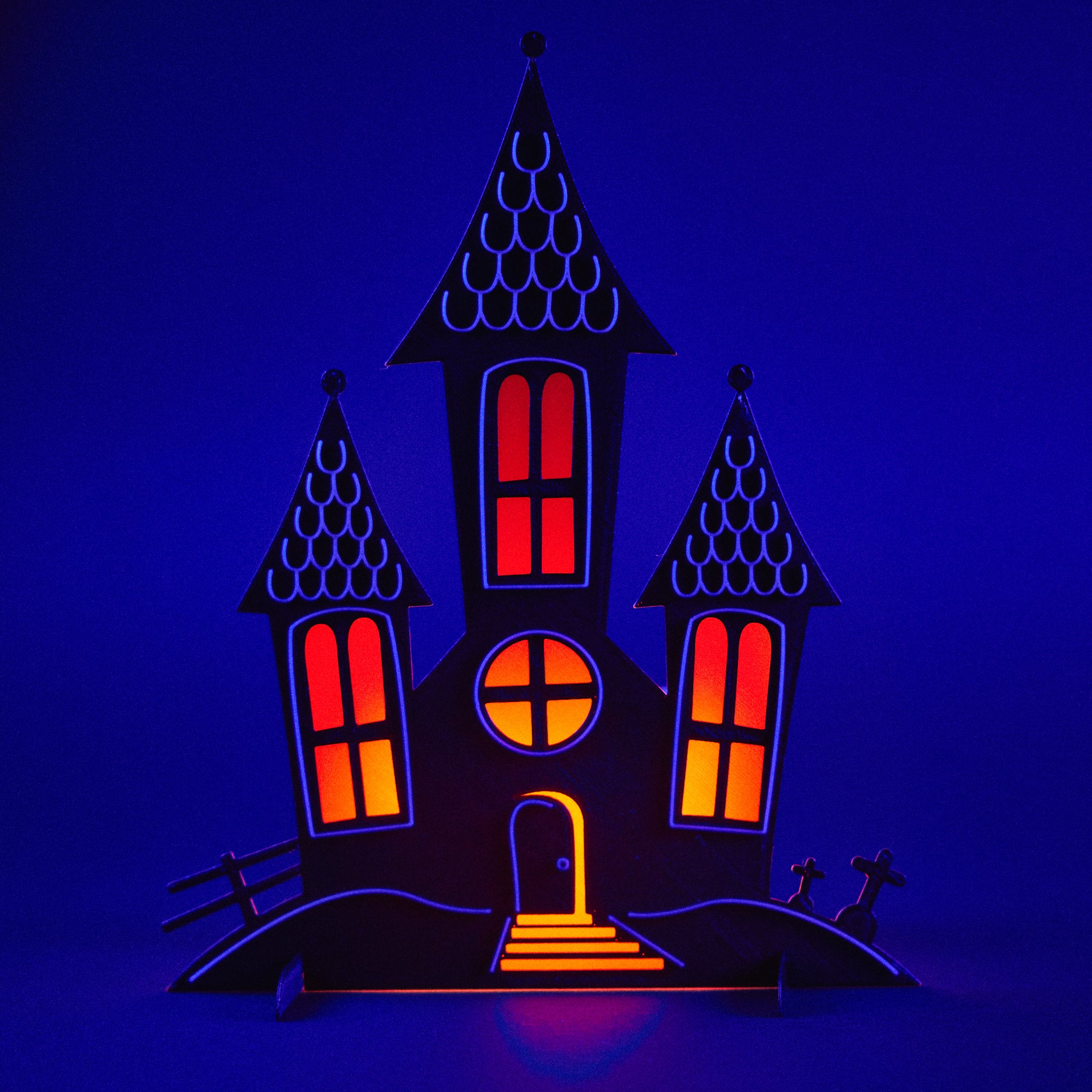 4x Scary Halloween House Tea Light SET 3d model