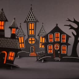 4x Scary Halloween House Tea Light SET 3d model