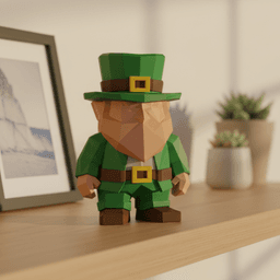 Lucky Leprechaun Duo STL File-Low Poly St. Patrick’s Day Bundle-Irish Gnome Figurines 3d model