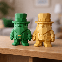 Lucky Leprechaun Duo STL File-Low Poly St. Patrick’s Day Bundle-Irish Gnome Figurines 3d model