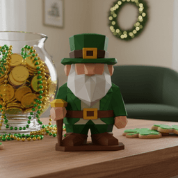 Lucky Leprechaun Duo STL File-Low Poly St. Patrick’s Day Bundle-Irish Gnome Figurines 3d model