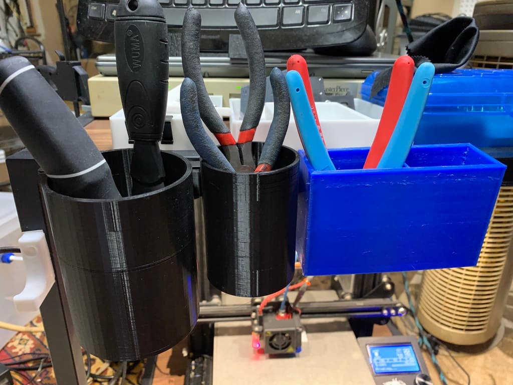 Tool cups for magnetic strip 3d model
