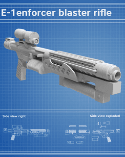 E-1 Blaster Rifle - Star Wars 3d model