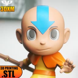 Aang - Avatar the Last Airbender Chibi STL for 3D Printing ChibiSTL 3DXM 3d model