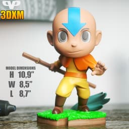 Aang - Avatar the Last Airbender Chibi STL for 3D Printing ChibiSTL 3DXM 3d model