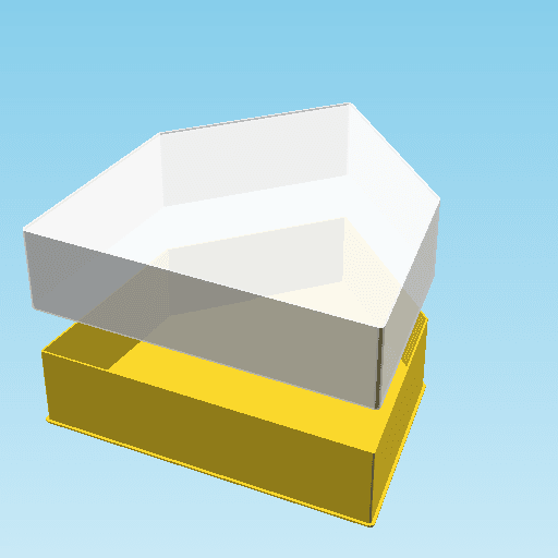 BLACK SHOGI PIECE, nestable box (v1) 3d model