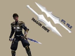 Metin2 Dragon Knife STL • 3D Printable Dagger File • Metin II Cosplay Weapon 3d model