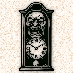 haunted clock wall art home decor 3d model