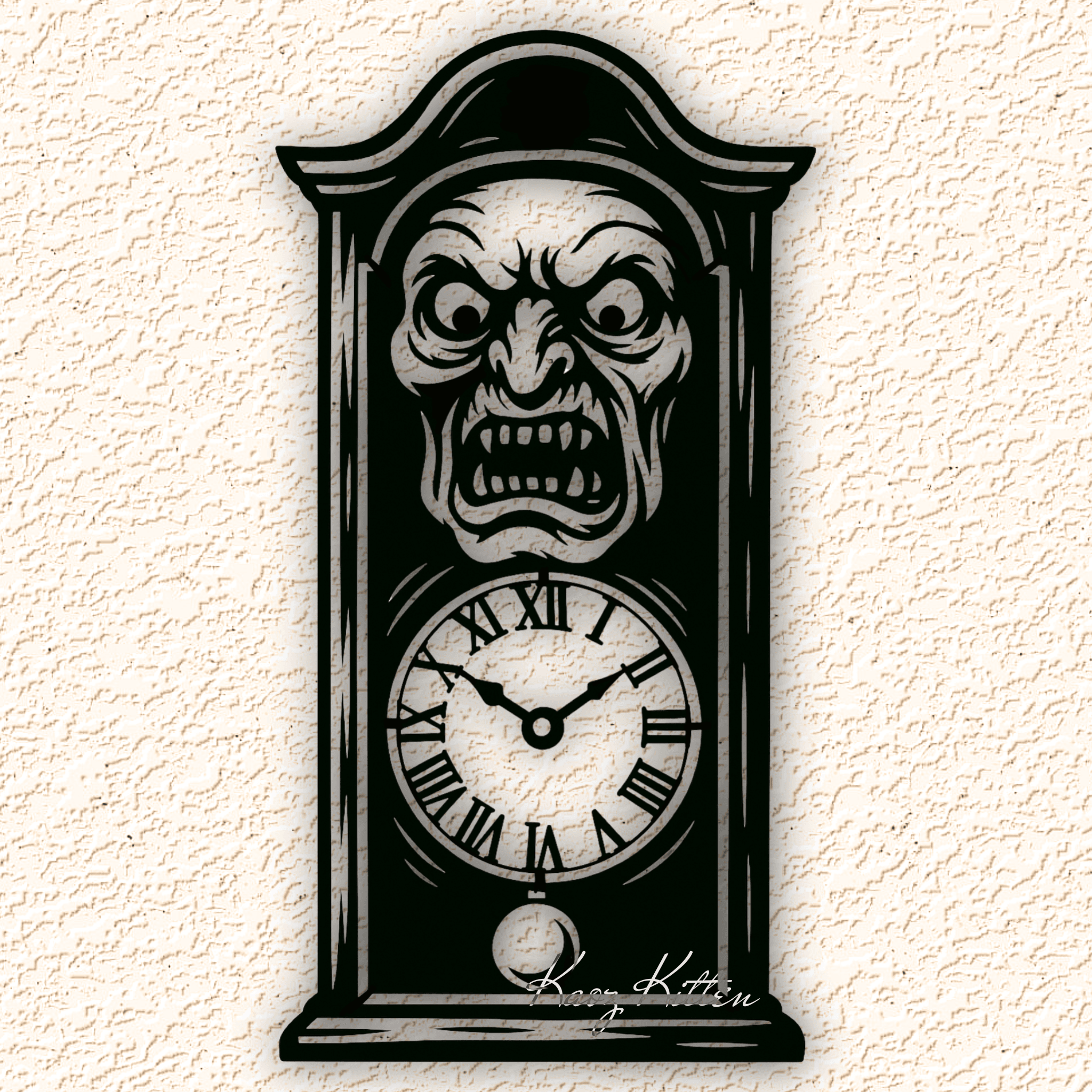haunted clock wall art home decor 3d model