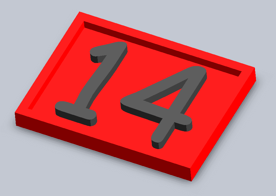 Short of door number and number 14 3d model