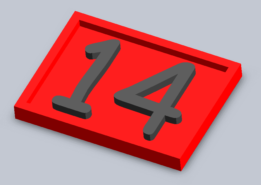 Short of door number and number 14 3d model