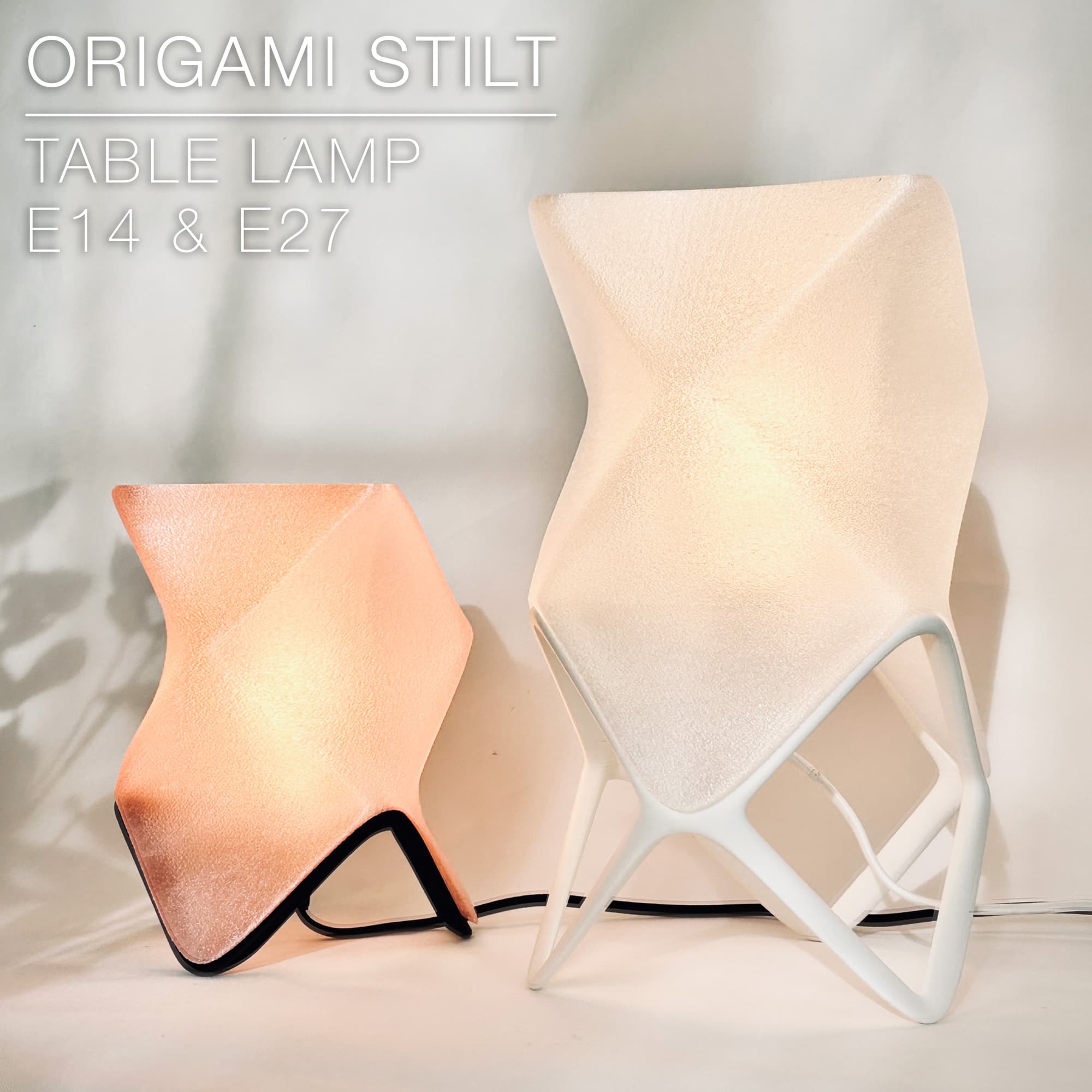 ORIGAMI STILT | Table Lamp E14, E26, E27 print-in-place 3d model