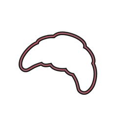 Croissant Cookie Cutter STL File - 4 inches 3d model