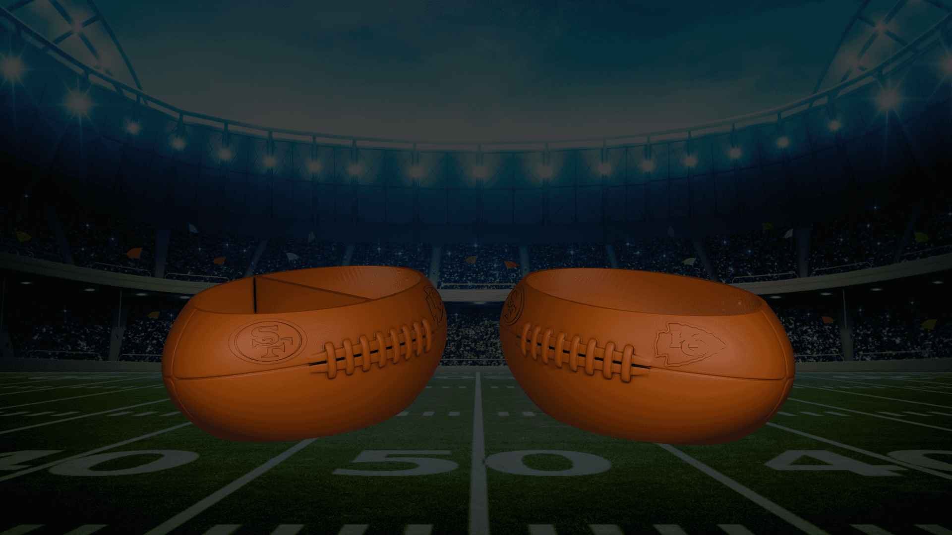 Superbowl Football Bowls 3d model