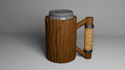 Wood Tavern Mug with Wrapped Handle Beer Can Holder 3d model