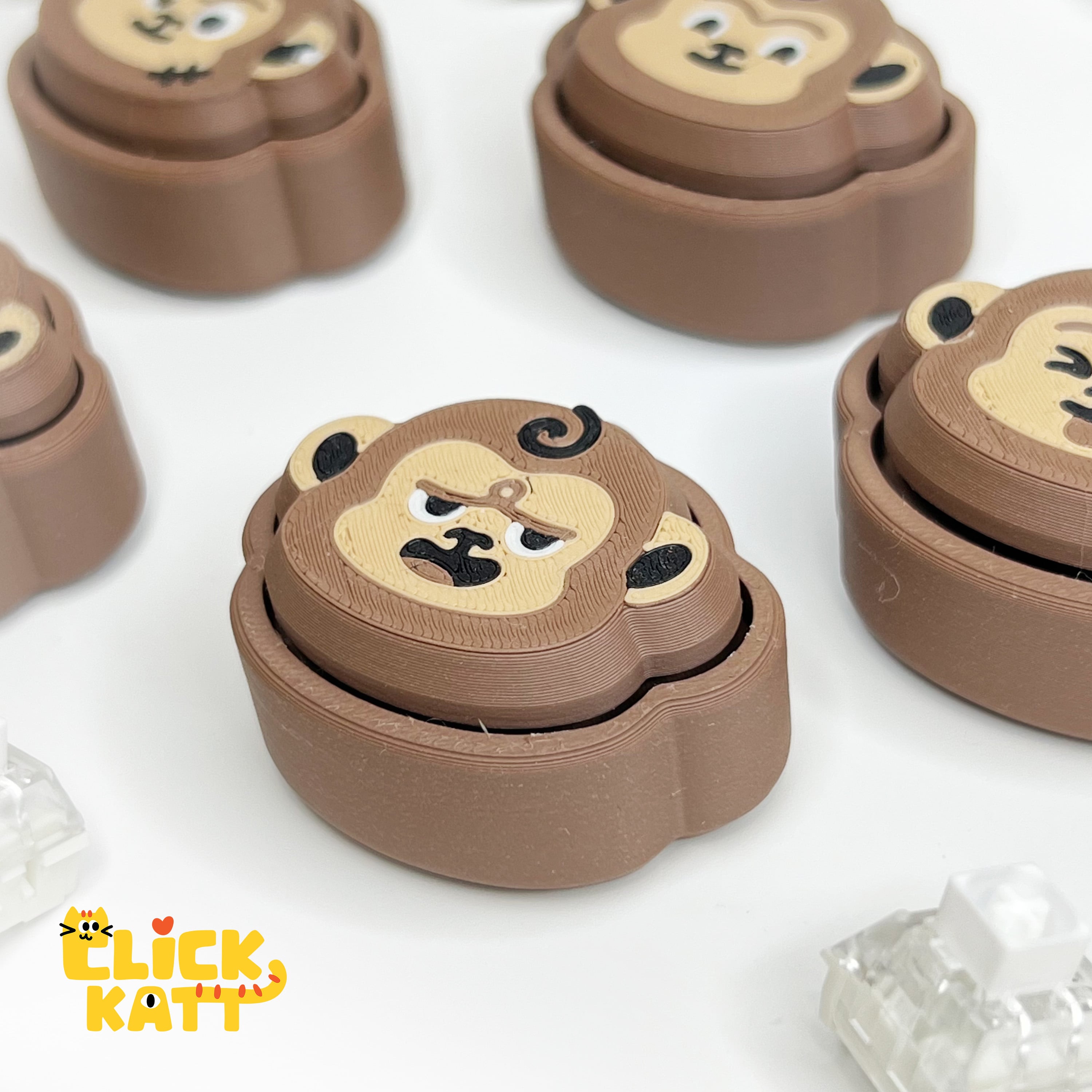 Monkey - Clicker Fidget Toy Keychain 3d model