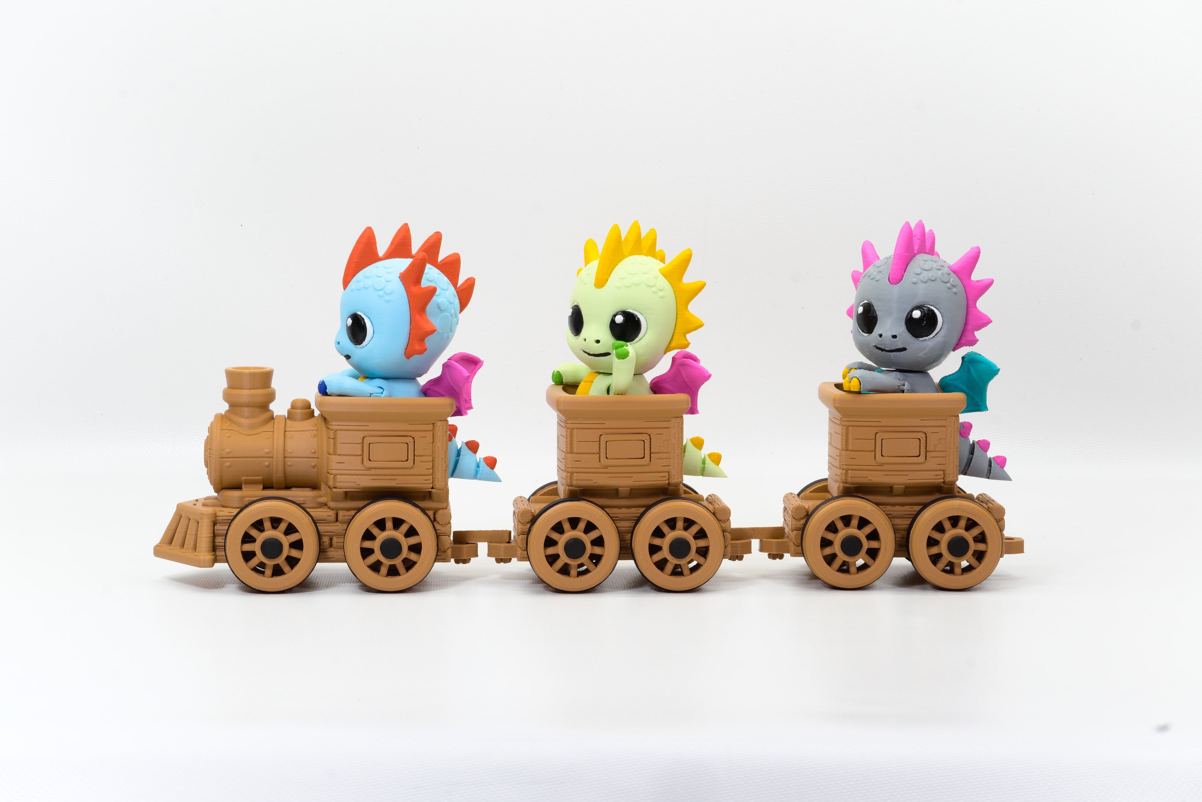 Baby Dragons Train 3d model
