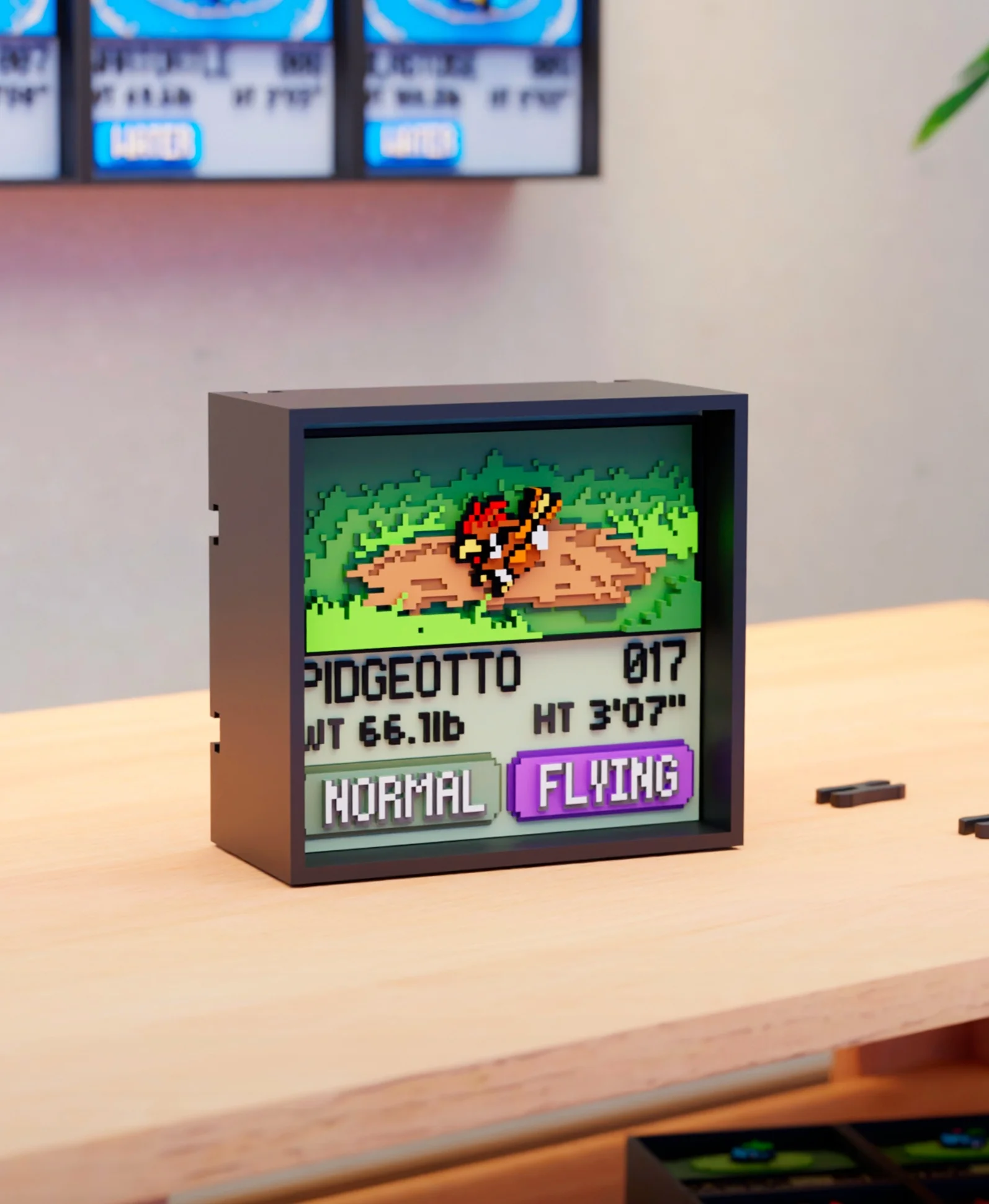 #017 Pidgeotto - Pixel Voxel Art Frame (No support, 3MF included) 3d model
