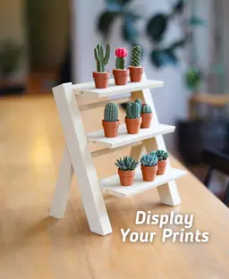 Display Stand - Small Display Shelf with 3 Tiers - Print in Place with no Supports 3d model