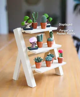 Display Stand - Small Display Shelf with 3 Tiers - Print in Place with no Supports 3d model