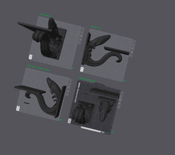 whale wave shelf 3d model