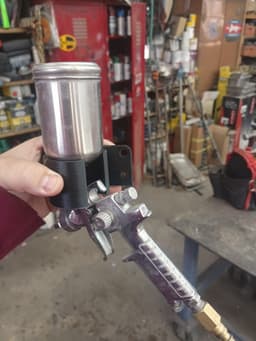 HVLP small touch up gun mount 2" 50mm or smaller paint hopper 3d model