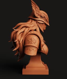 Winged Valkyrie Bust STL | Fantasy RPG 3D Print | Display 3d model