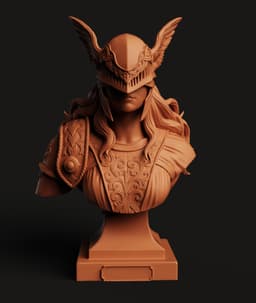 Winged Valkyrie Bust STL | Fantasy RPG 3D Print | Display 3d model