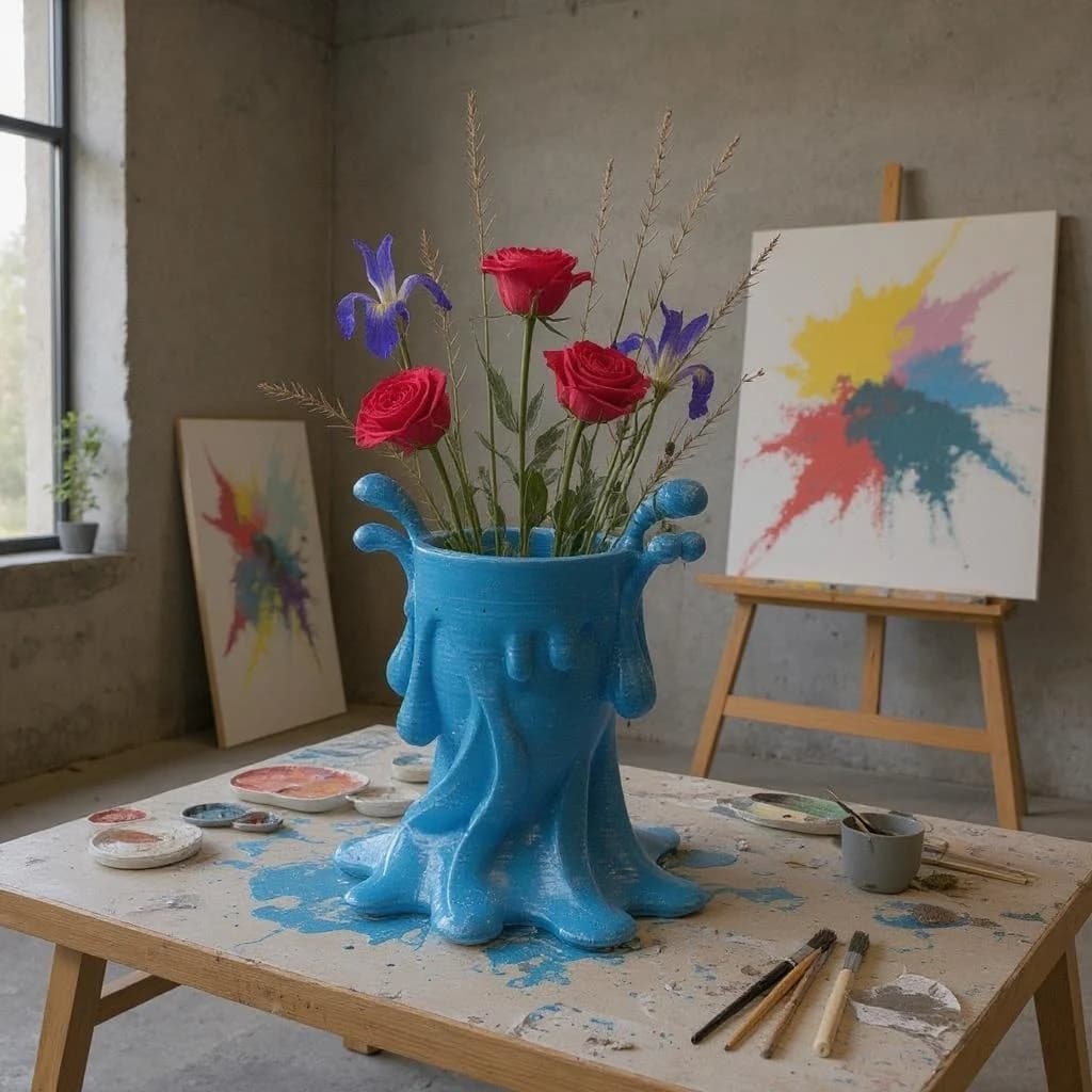 Paint Splash Vase – Studio Bloom 3d model