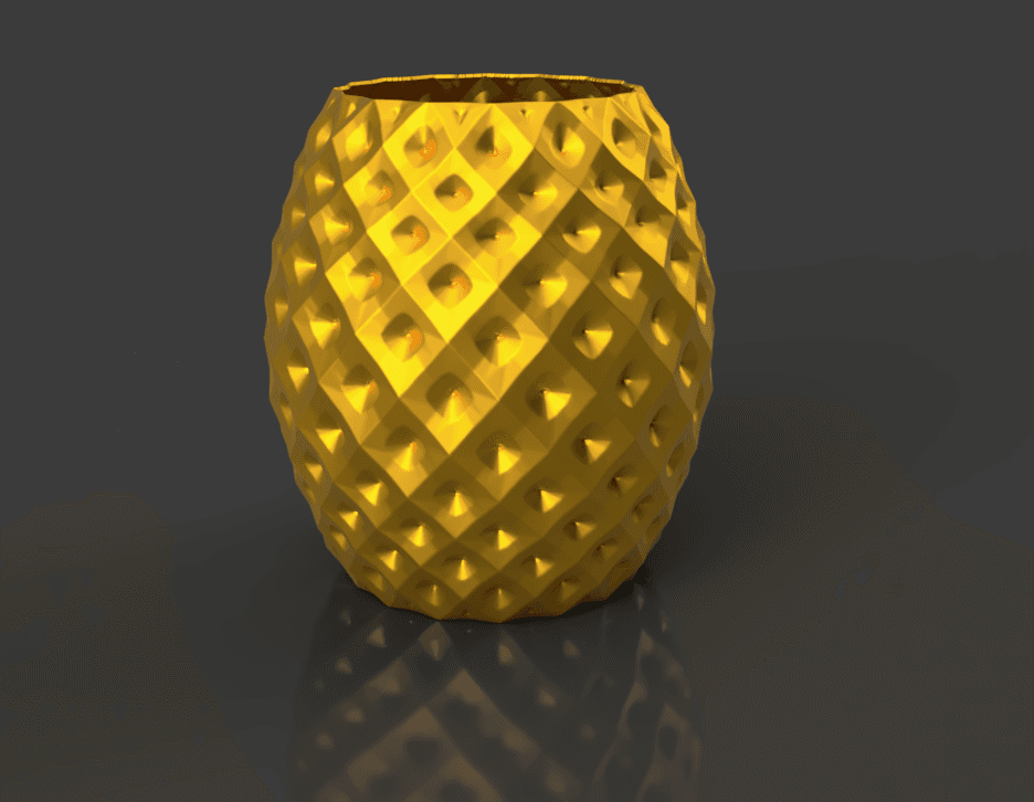 skinned pineapple pot 3d model