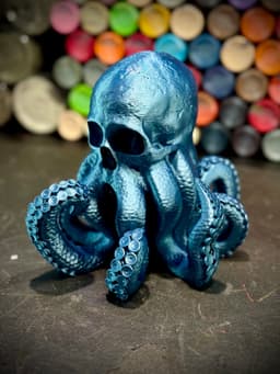 Skull Octopus Decor and Lamp 3d model