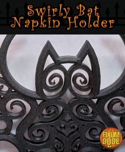 Swirly Bat Napkin Holder 3d model