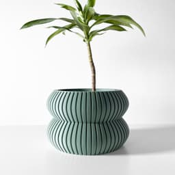 The Milo Planter Pot with Drainage Tray & Stand: Modern and Unique Home Decor for Plants 3d model