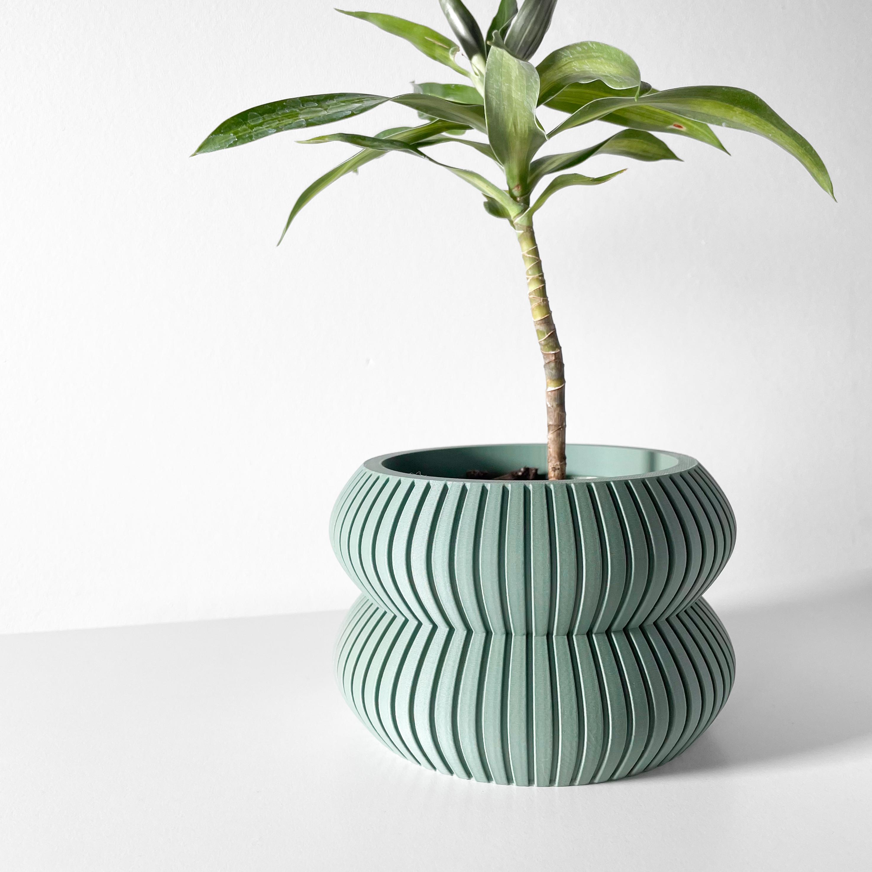 The Milo Planter Pot with Drainage Tray & Stand: Modern and Unique Home Decor for Plants 3d model
