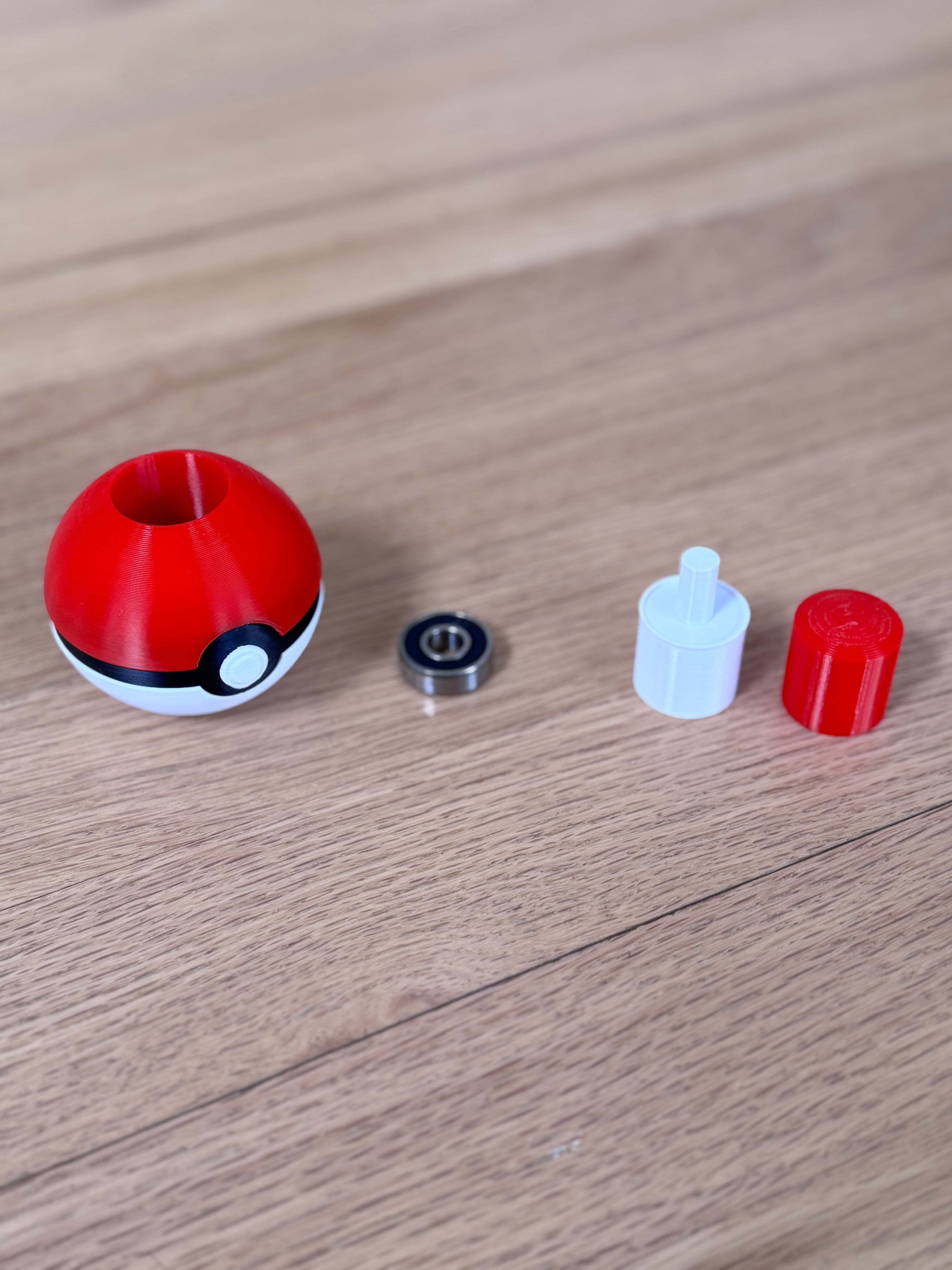 Pokeball Fidget Spinner (Bearing Required) 3d model
