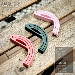 OOKER | foldable table hook, print-in-place 3d model
