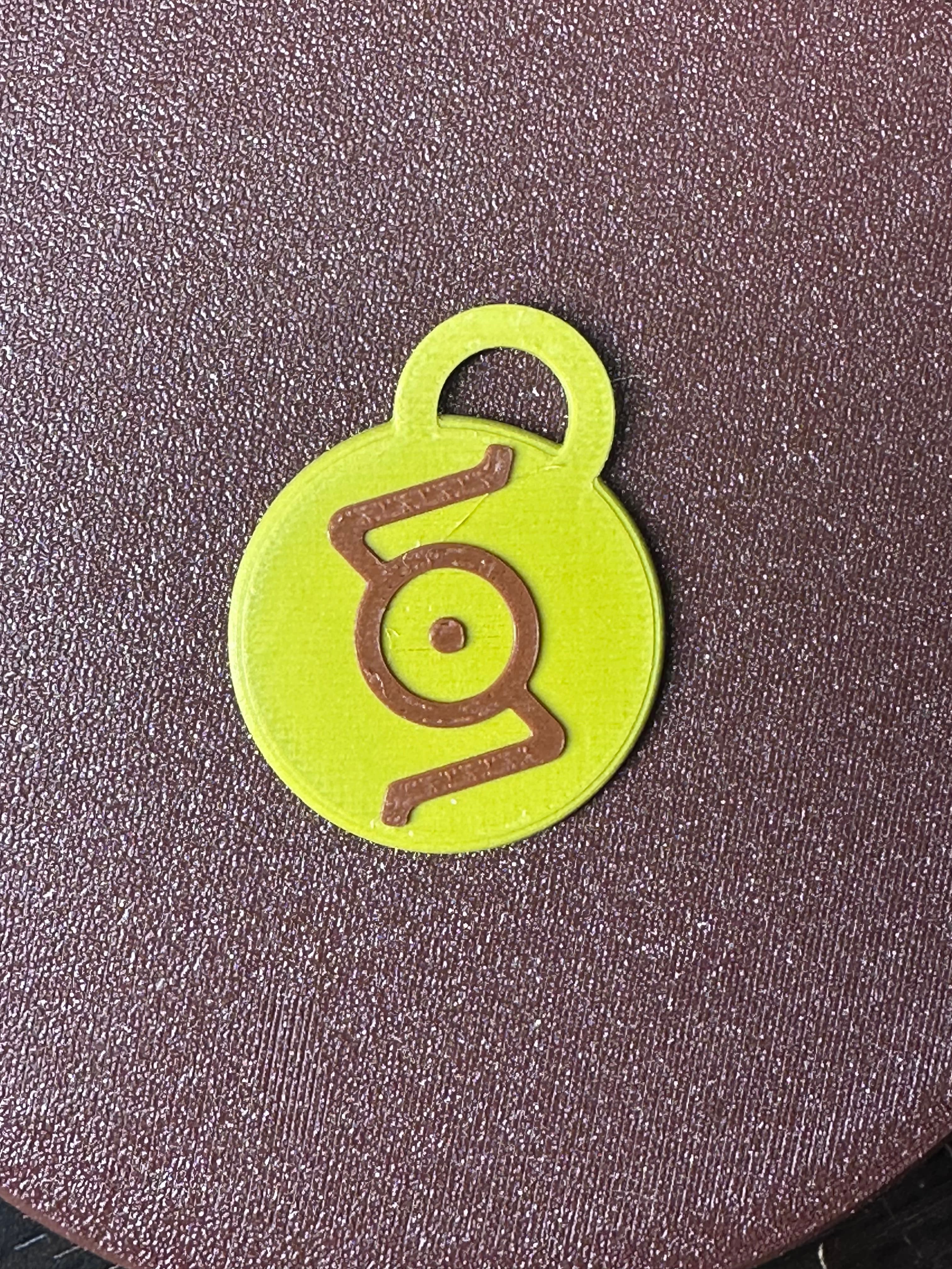 POKEMON UNOWN MMU KEYCHAIN OR BAG PULL “S” 3d model