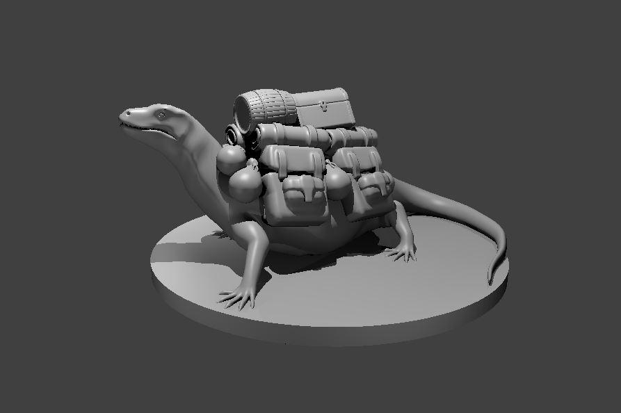 Giant Pack Lizard - Giant Pack Lizard - 3d model render - D&D - 3d model